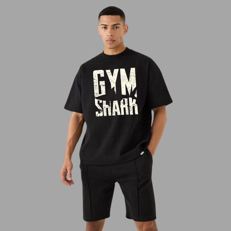 ROUND NECK | BLACK | GYM SHARK - Teestra