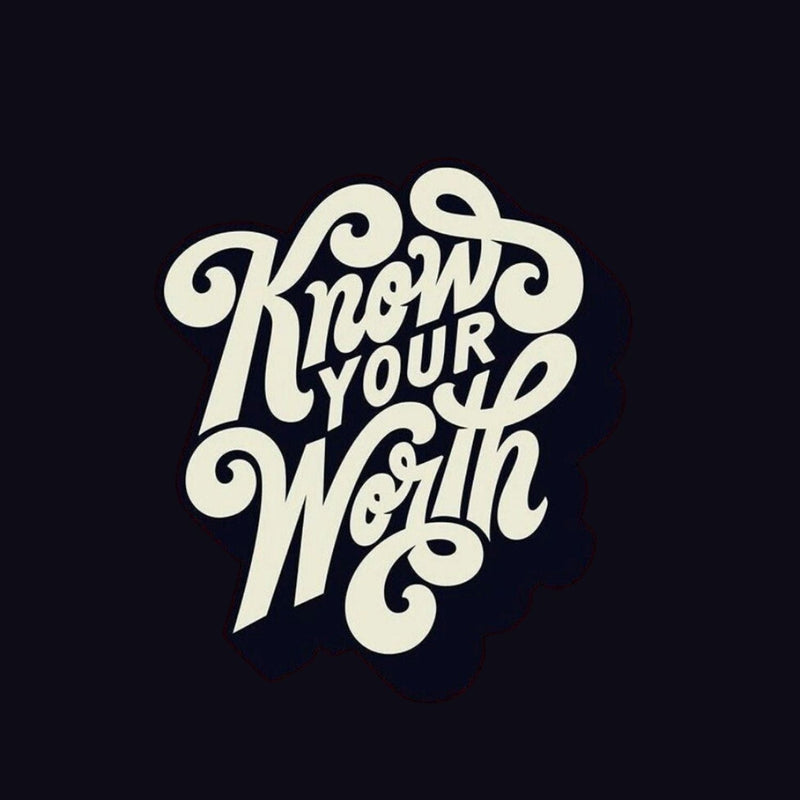 ROUND NECK | BLACK | KNOW YOUR WORTH - Teestra