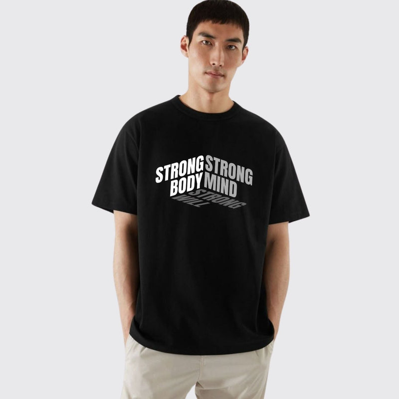 ROUND NECK | BLACK | STRONG - Teestra