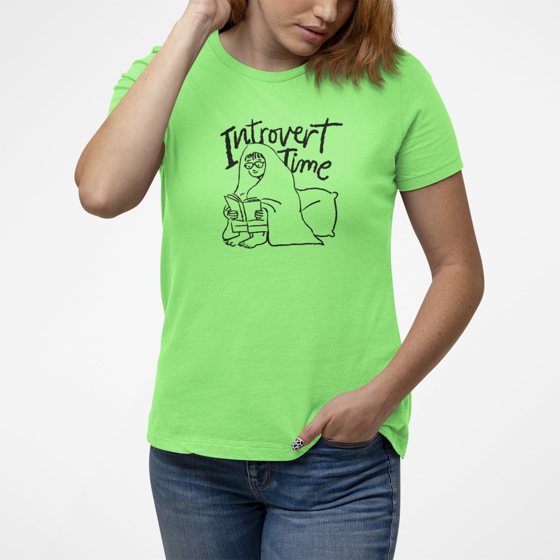 INTROVERT TIME  PRINTED TSHIRT