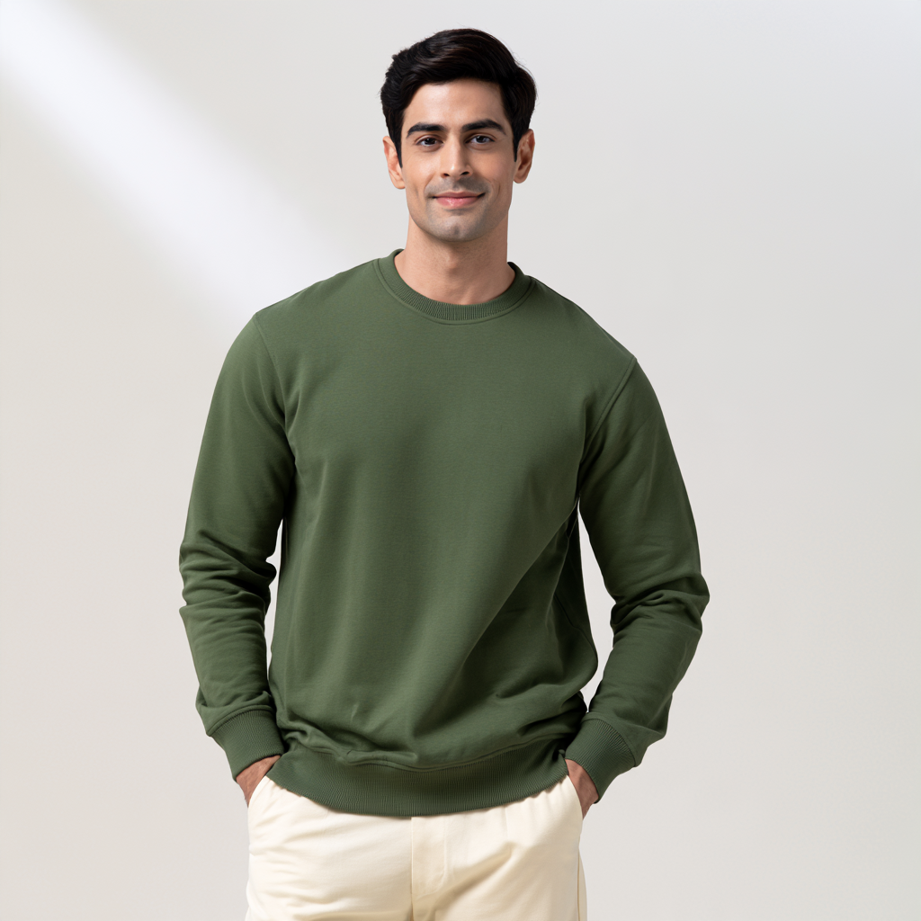 Men's Heavyweight Fleece Sweatshirt - 300 GSM Pure Cotton