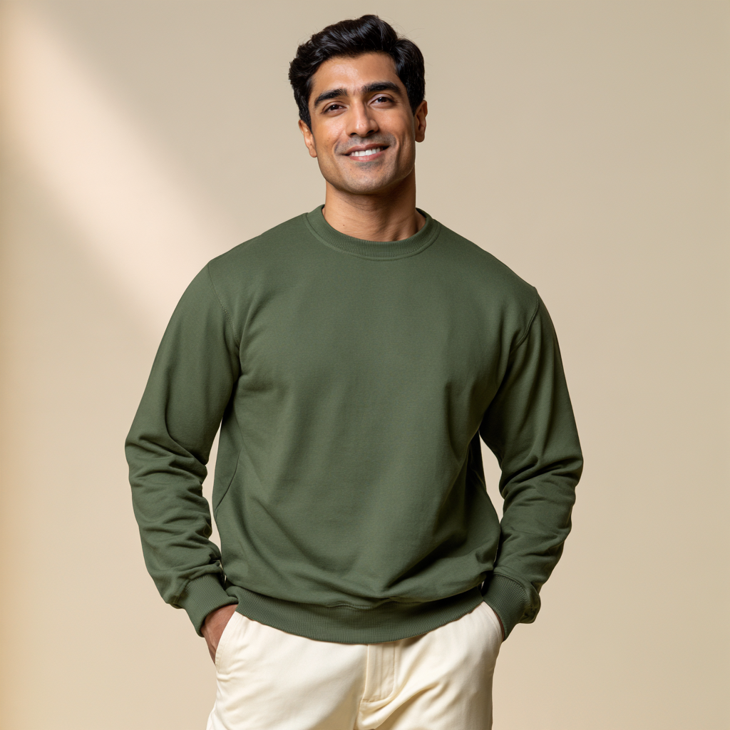 Men's Heavyweight Fleece Sweatshirt - 300 GSM Pure Cotton