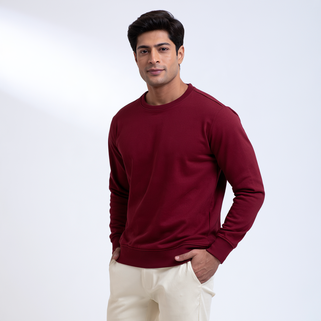 Men's Heavyweight Fleece Sweatshirt - 300 GSM Pure Cotton