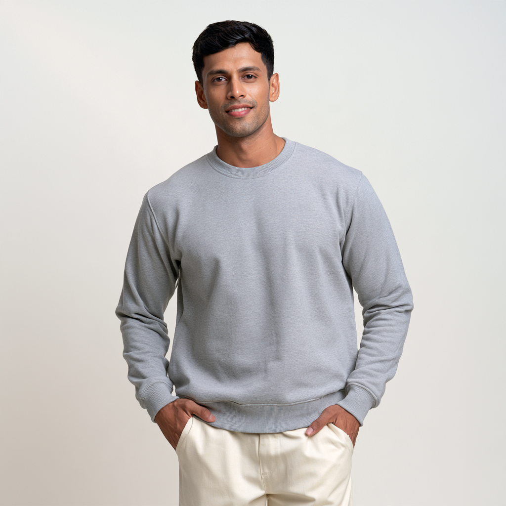 Men's Heavyweight Fleece Sweatshirt - 300 GSM Pure Cotton
