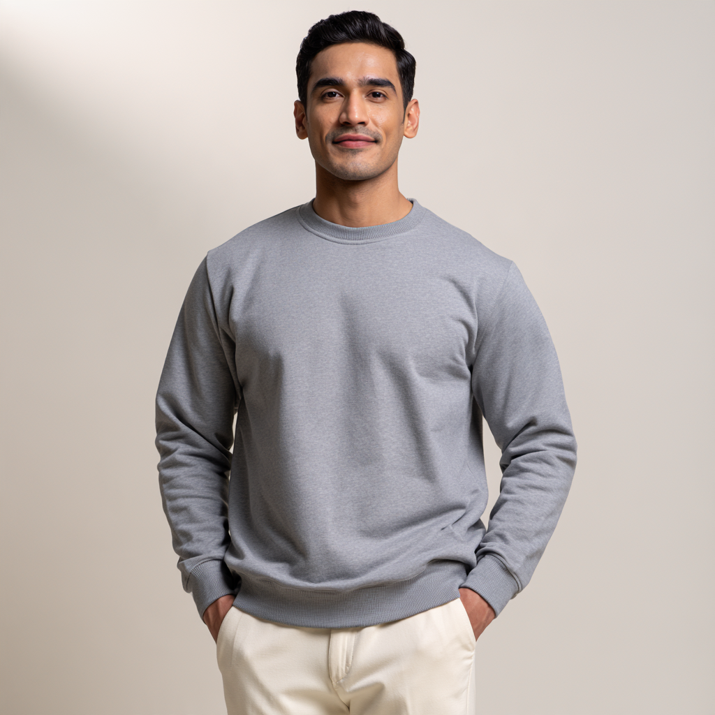 Men's Heavyweight Fleece Sweatshirt - 300 GSM Pure Cotton