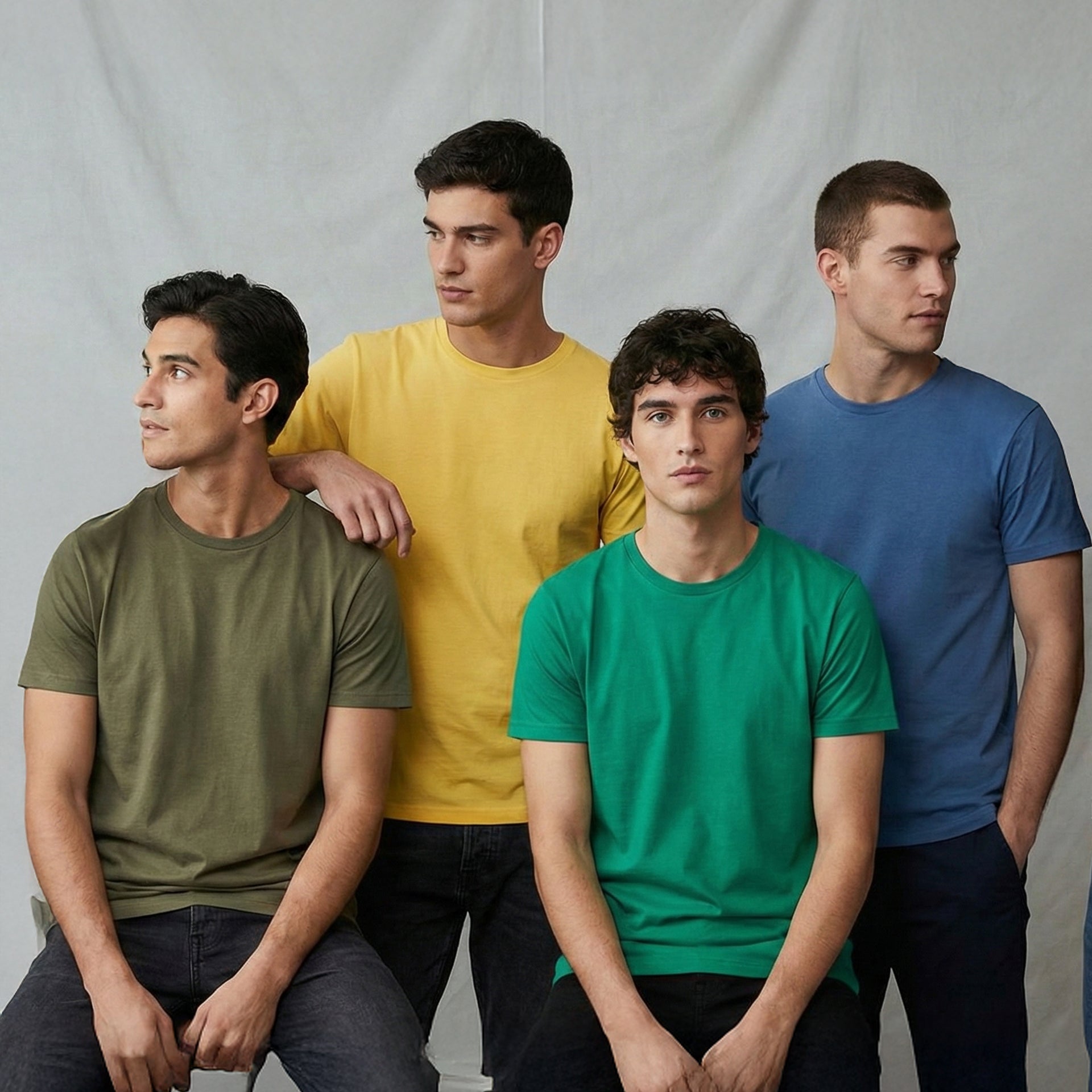 B2B White Label | Round Neck Tee | 100% Double Biowashed Cotton | 180 GSM | Pack of 5 - Teestra