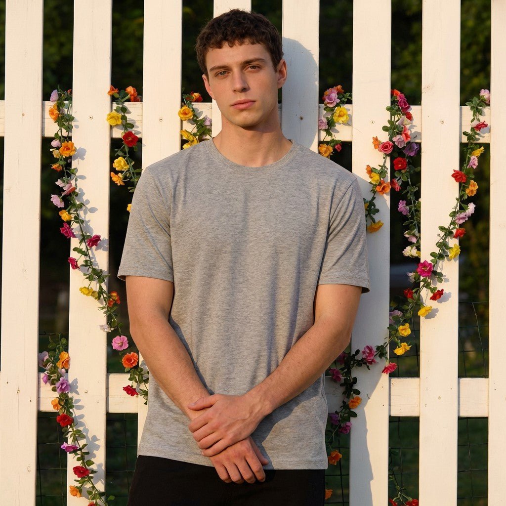Bamboo Cotton Tee — Ash - Teestra