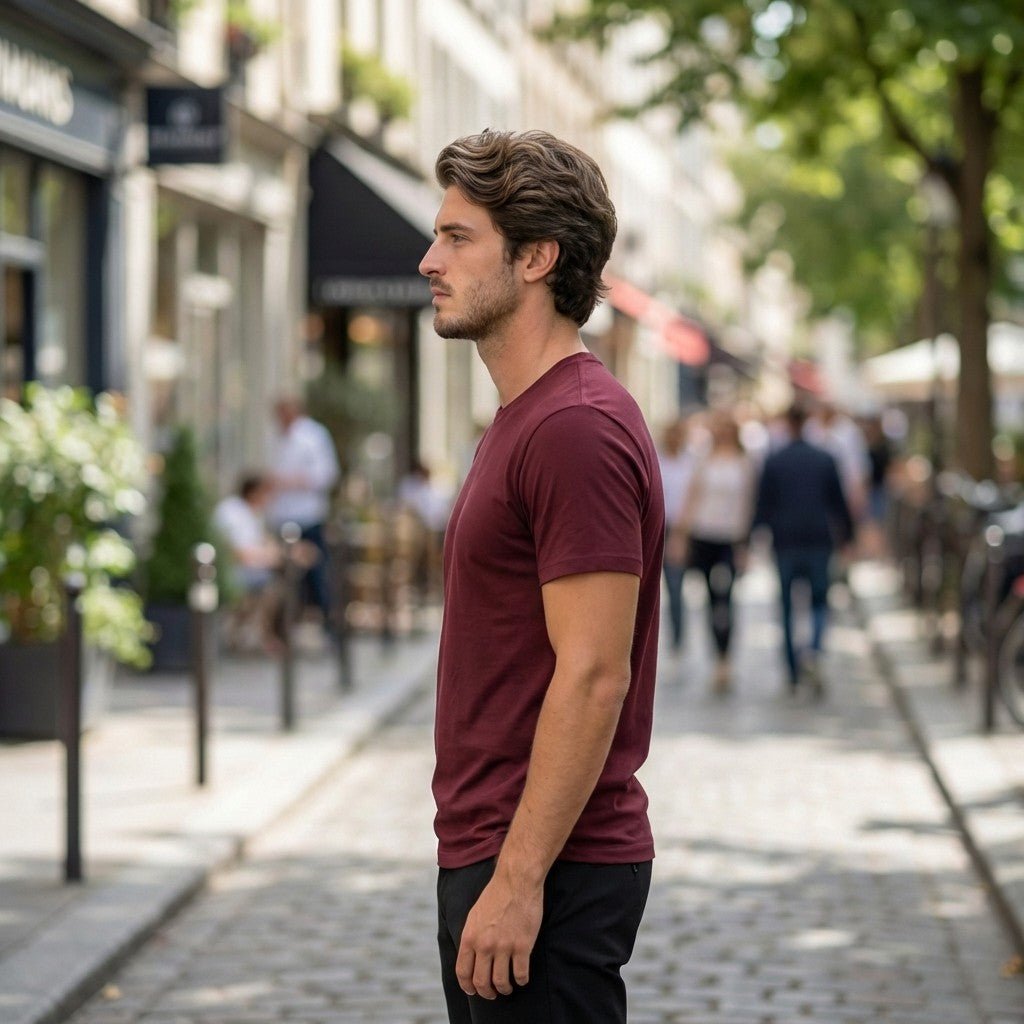 Bamboo Cotton Tee — Merlot - Teestra
