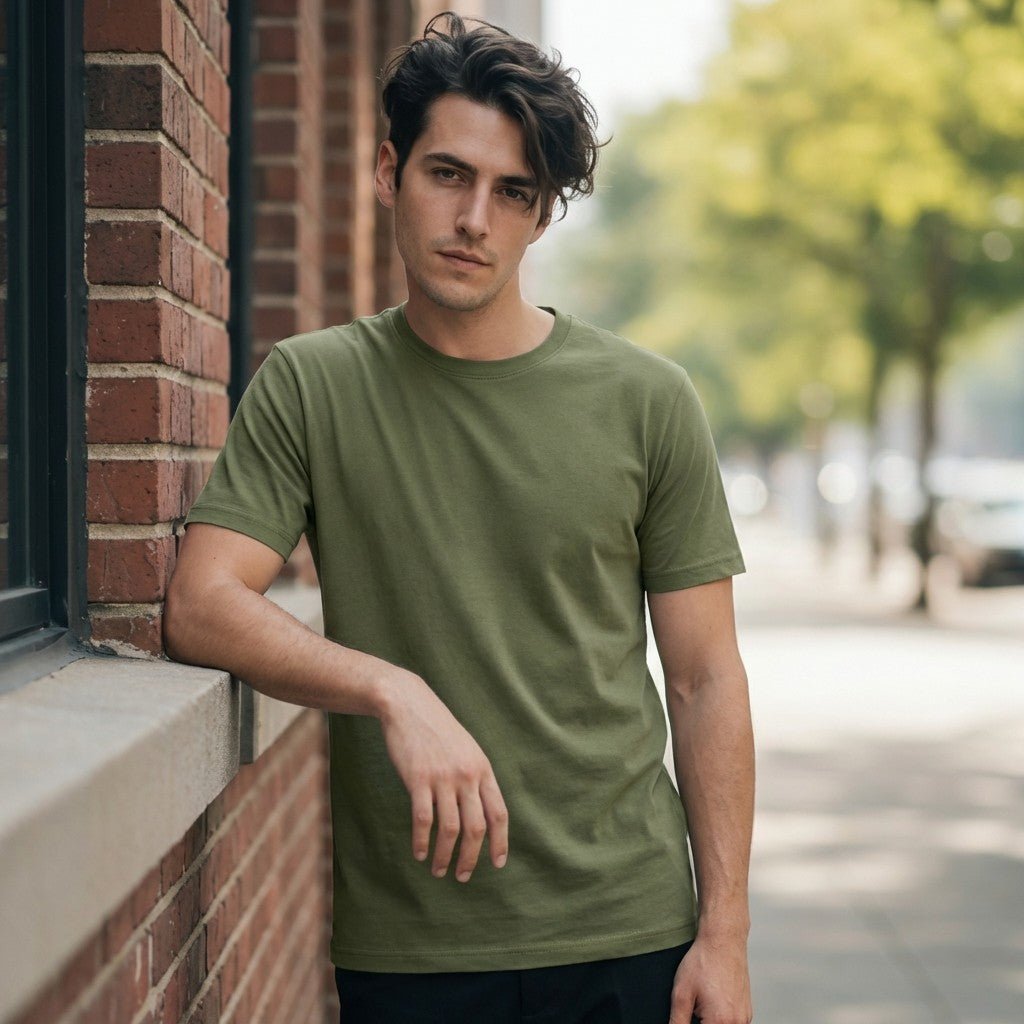 Bamboo Cotton Tee — Moss - Teestra