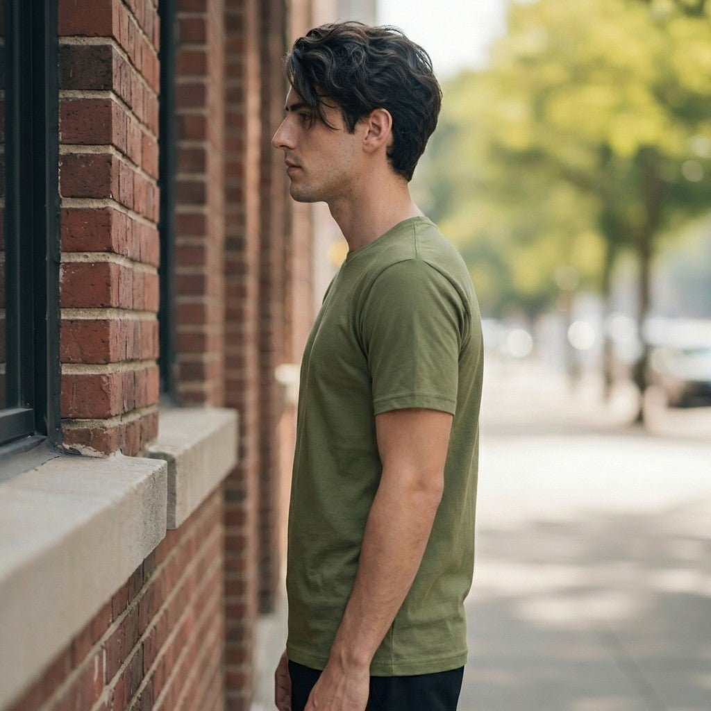Bamboo Cotton Tee — Moss - Teestra