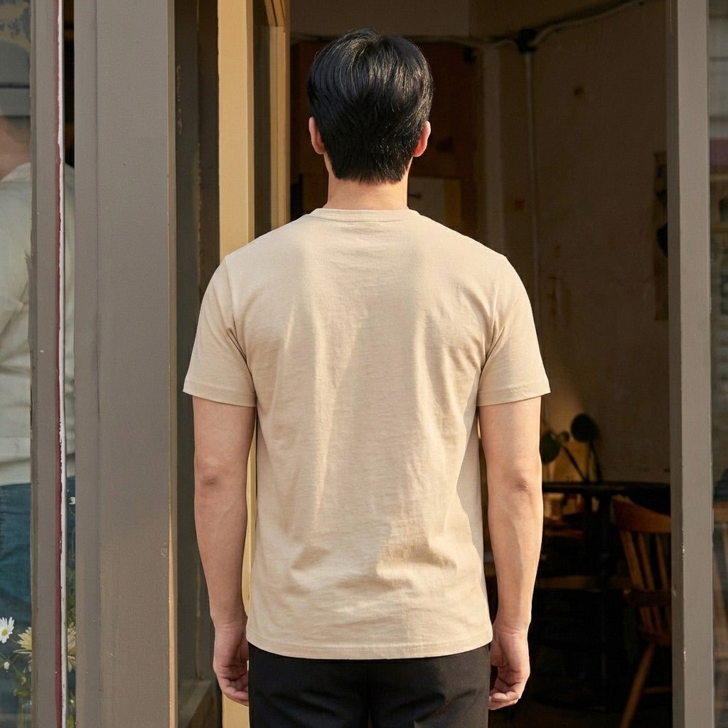 Bamboo Cotton Tee — Sand - Teestra