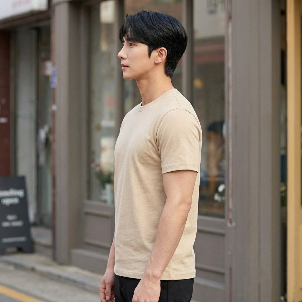 Bamboo Cotton Tee — Sand - Teestra