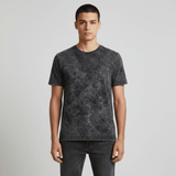 Black Acid Wash Round Neck Tshirt - Teestra