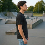 Black Plain Round Neck Tshirt - Teestra