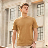 Camel Plain Round Neck Tshirt - Teestra