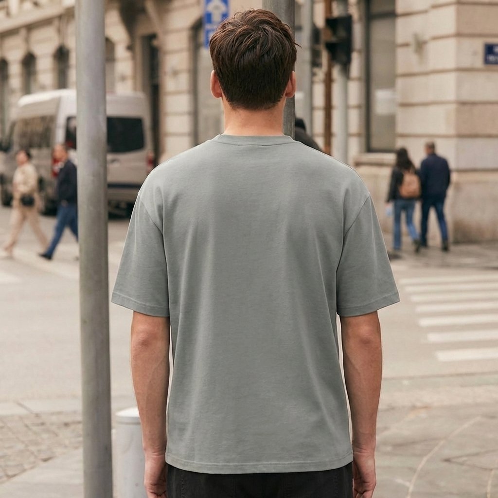 Heavy Gauge Oversized Grey Solid T-Shirt | 240 GSM Thick Cotton