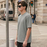 Heavy Gauge Oversized Grey Solid T-Shirt | 240 GSM Thick Cotton