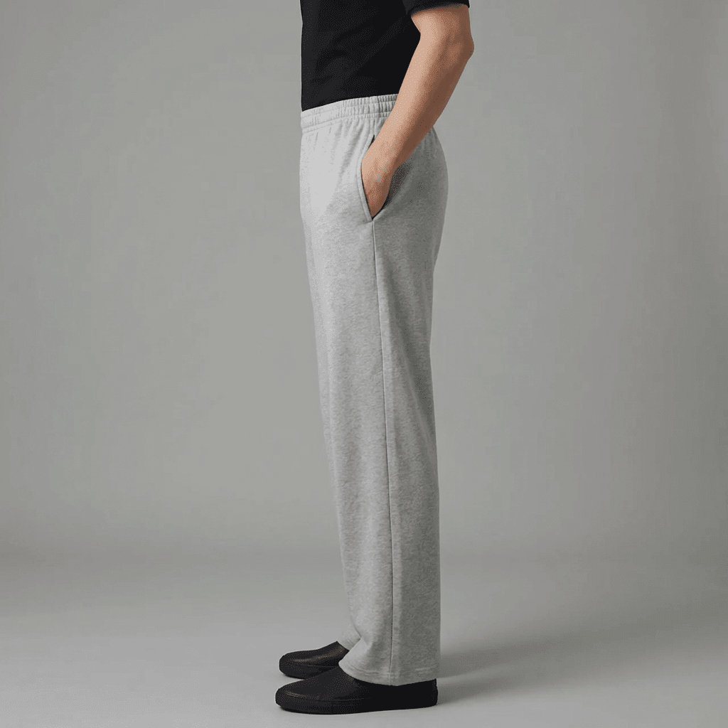 Unisex Grey Cotton Parallel Pants