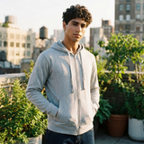 Zippered Hoodie | Grey