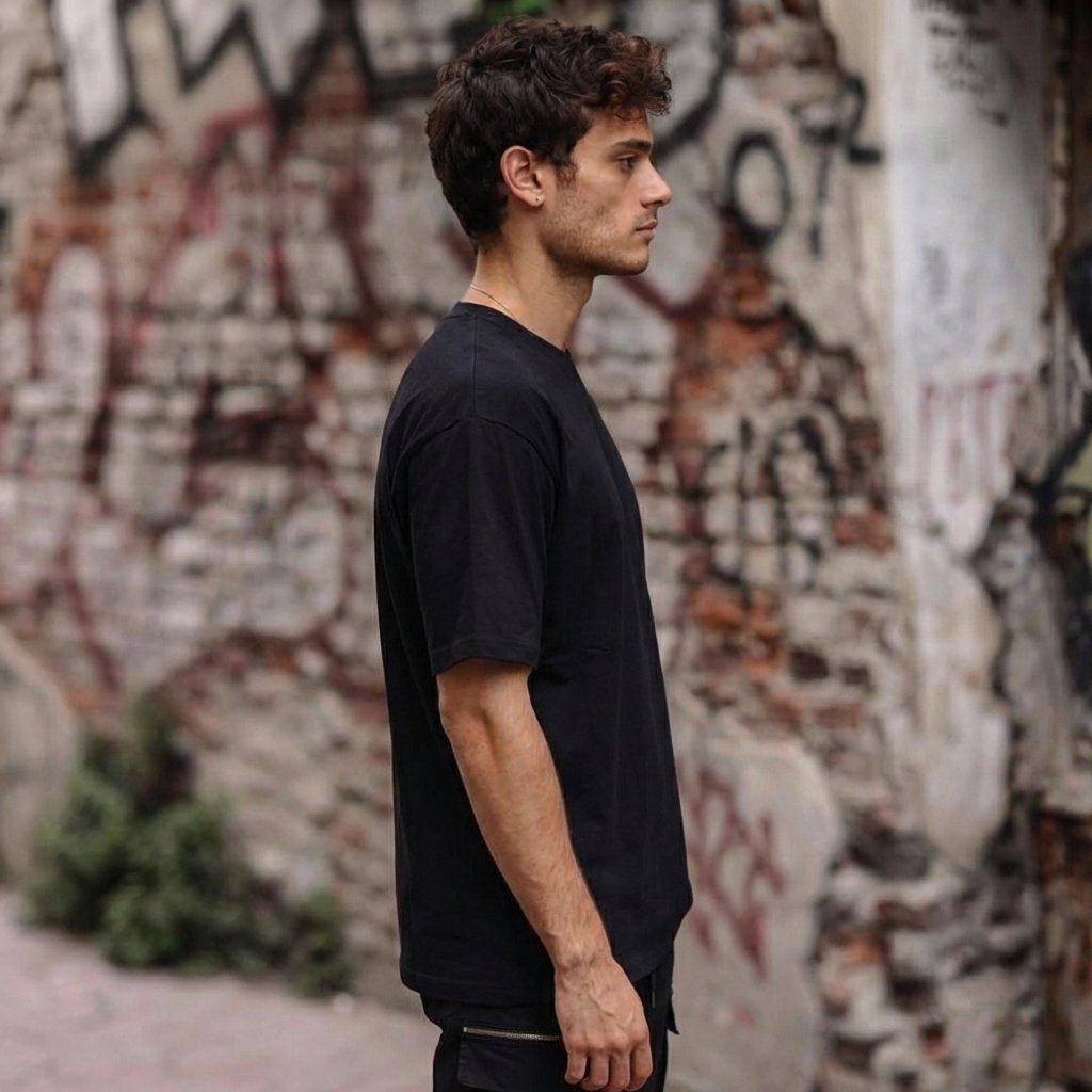 Heavy Gauge Oversized Black Solid T-Shirt | 240 GSM Thick Cotton - Teestra
