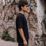 Heavy Gauge Oversized Black Solid T-Shirt | 240 GSM Thick Cotton - Teestra