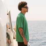 Heavy Gauge Oversized Green Solid T-Shirt | 240 GSM Thick Cotton - Teestra