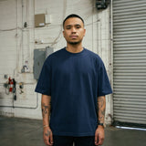 Heavy Gauge Oversized Navy Solid T-Shirt | 240 GSM Thick Cotton - Teestra