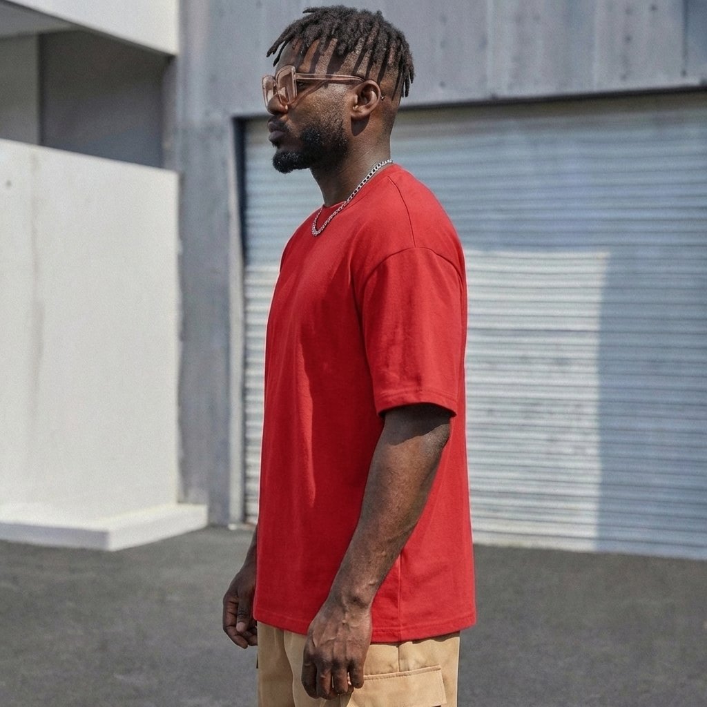 Heavy Gauge Oversized Red Solid T-Shirt | 240 GSM Thick Cotton - Teestra