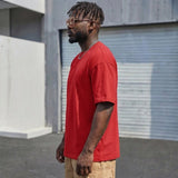 Heavy Gauge Oversized Red Solid T-Shirt | 240 GSM Thick Cotton - Teestra