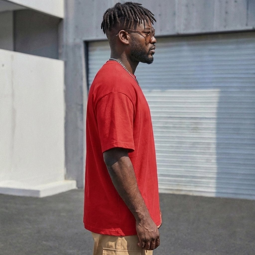 Heavy Gauge Oversized Red Solid T-Shirt | 240 GSM Thick Cotton - Teestra