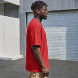 Heavy Gauge Oversized Red Solid T-Shirt | 240 GSM Thick Cotton - Teestra