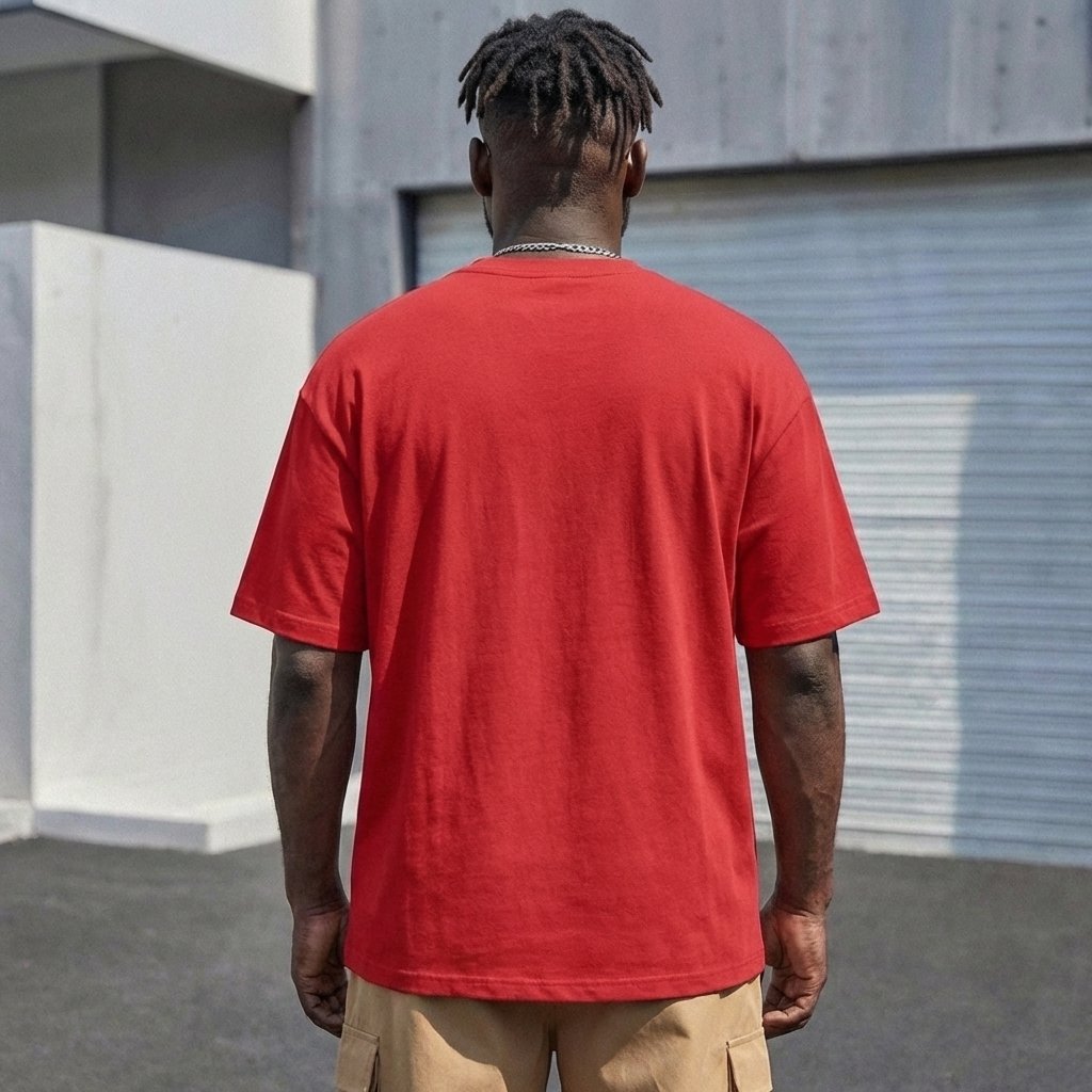 Heavy Gauge Oversized Red Solid T-Shirt | 240 GSM Thick Cotton - Teestra