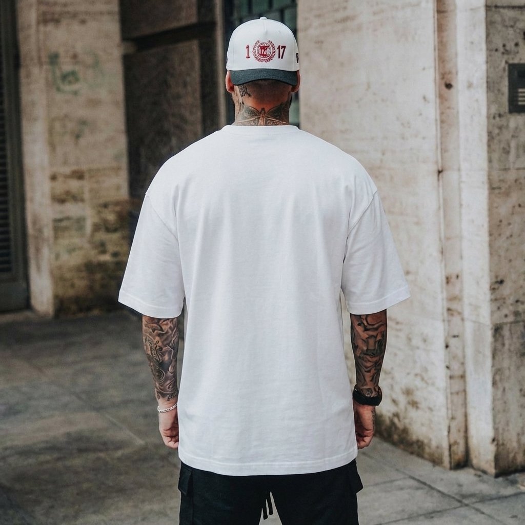 Heavy Gauge Oversized White Solid T-Shirt | 240 GSM Thick Cotton - Teestra