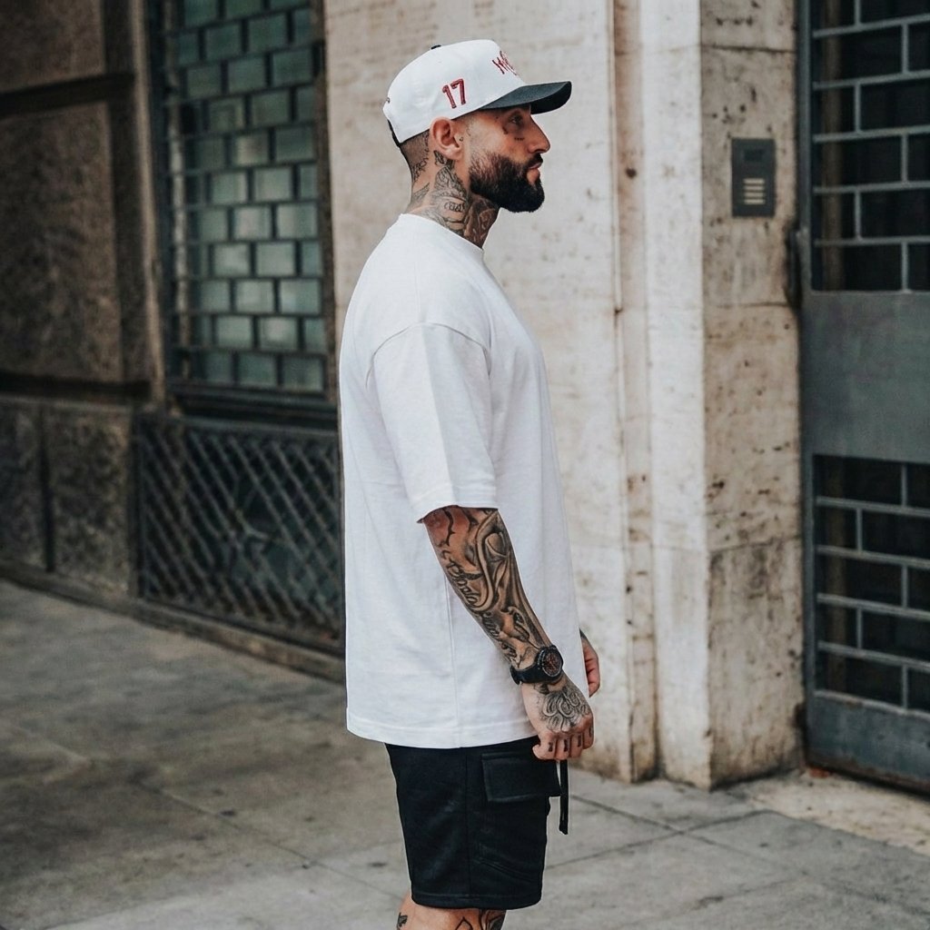 Heavy Gauge Oversized White Solid T-Shirt | 240 GSM Thick Cotton - Teestra