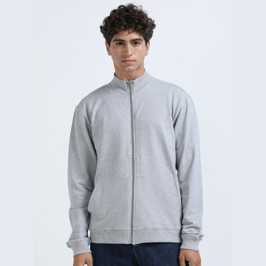 Grey High Neck Jacket - Teestra