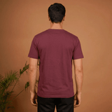 Maroon Plain Round Neck Tshirt - Teestra
