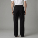 Men’s Cotton Parallel Pants | Breathable Casual Straight Fit Knits for Everyday Comfort | Black - Teestra