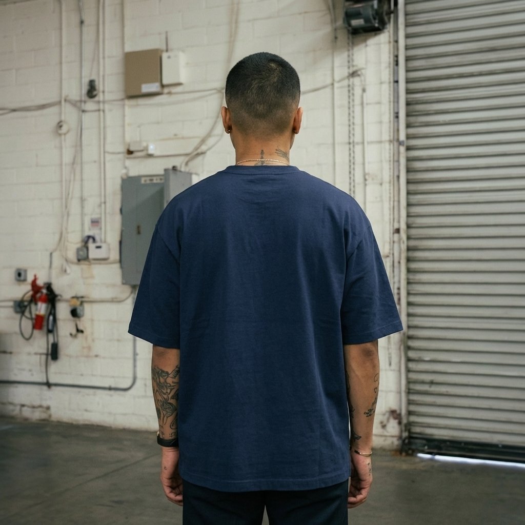 Heavy Gauge Oversized Navy Solid T-Shirt | 240 GSM Thick Cotton
