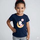 Navy Cotton T-Shirt for Girls - Soft & Trendy Tees for Kids - Teestra