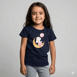 Navy Cotton T-Shirt for Girls - Soft & Trendy Tees for Kids - Teestra