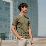 Olive Plain Round Neck Tshirt