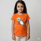 Orange Cotton T-Shirt for Girls - Soft & Trendy Tees for Kids - Teestra