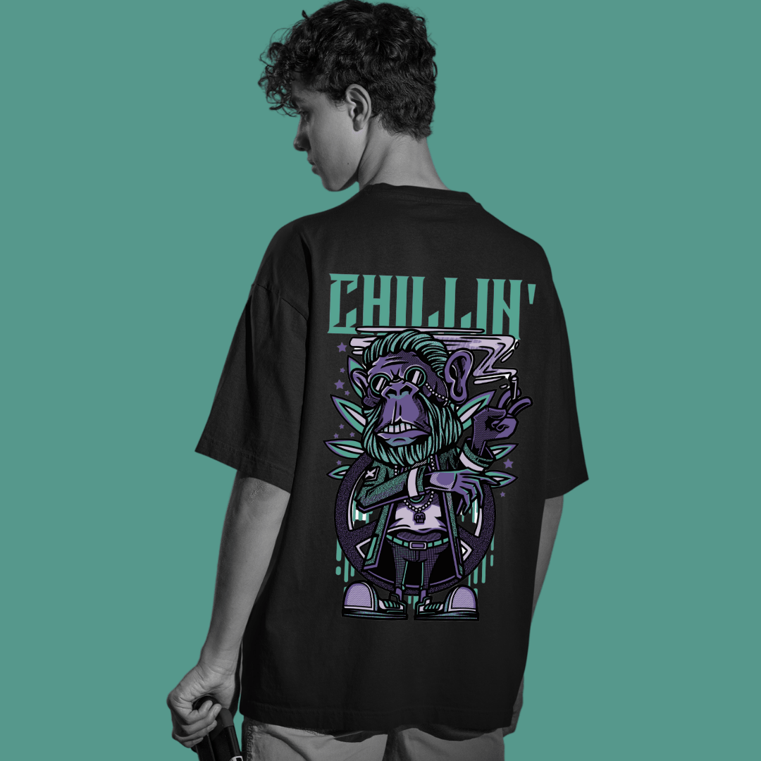 OVERSIZED | MEN | BLACK | CHILLIN' - Teestra