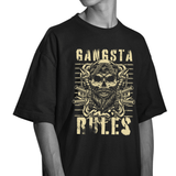 OVERSIZED | MEN | BLACK | GANGSTA RULES - Teestra