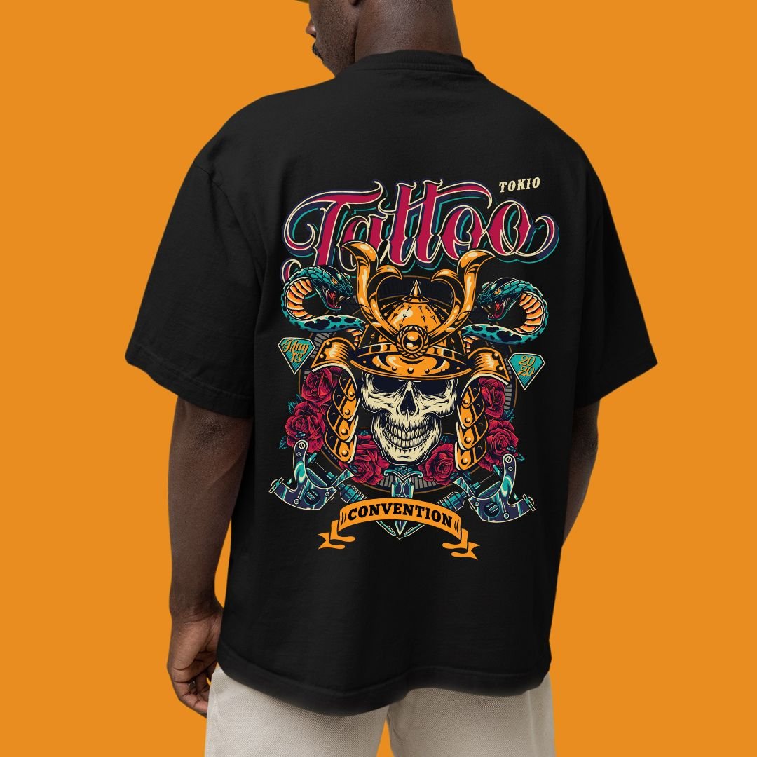 OVERSIZED | MEN | BLACK | TATTOO - Teestra