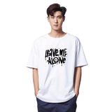 Oversized Tee | 180G | Men | Leave Me Alone | White - Teestra