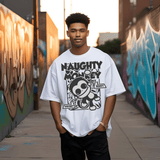Oversized Tee | 180G | Men | Naughty | White - Teestra