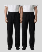 Pack of 2 Black Cotton Parallel Pants - Teestra