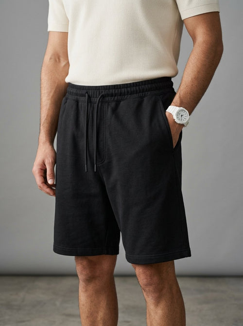 Unisex Black Cotton Shorts | Comfortable Casual Shorts