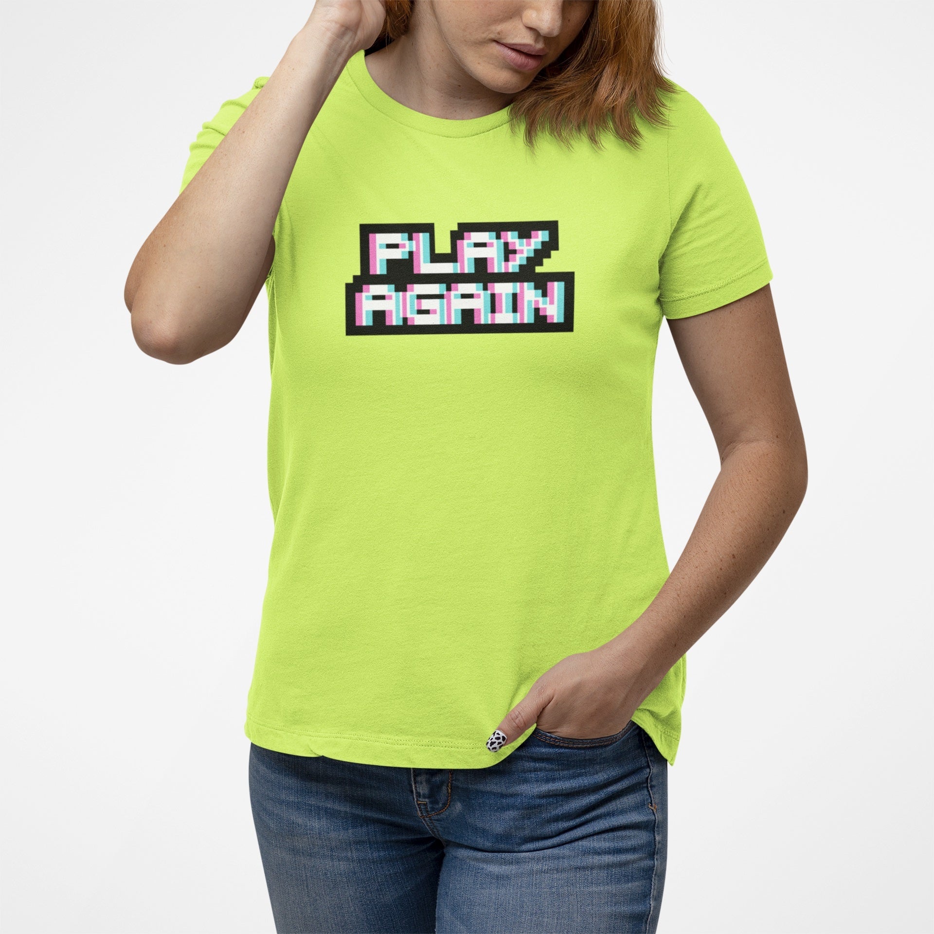 PLAY AGAIN PRINTED TSHIRT - VIVID YELLOW - Teestra
